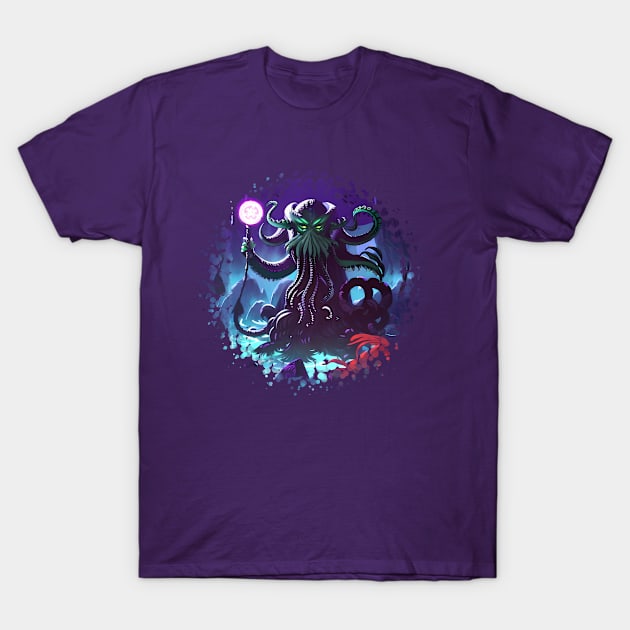 Lovecraftian Legend: Worship the Great Old One T-Shirt by Creatobot